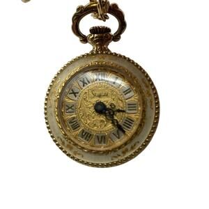 Vintage Sheffield Pendant Watch Roman Numeral Wind up. WORKING with Chain